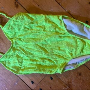 VINTAGE Neon Lace Swimsuit